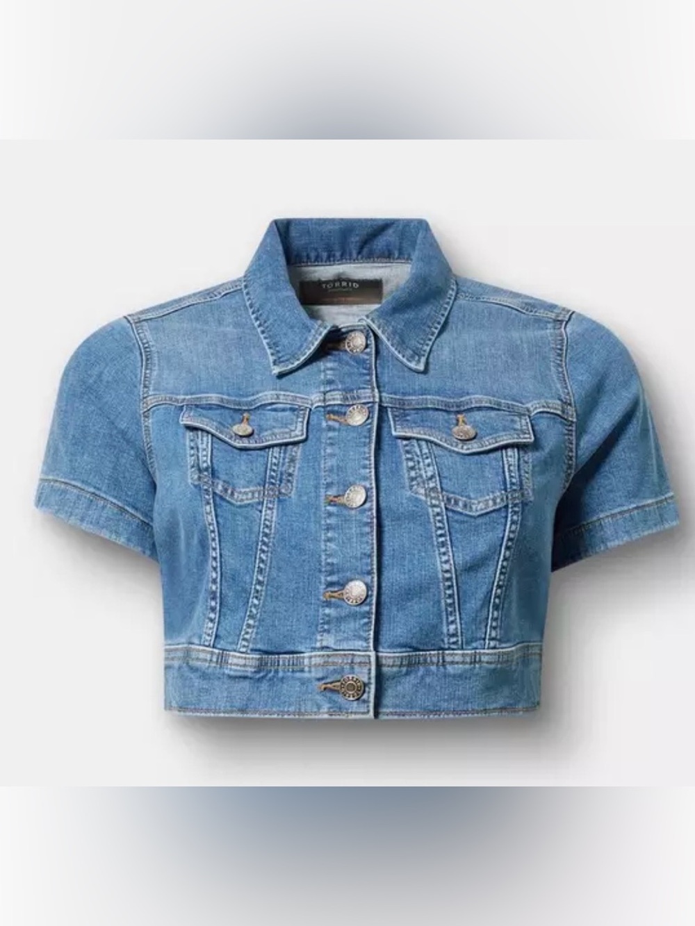 torrid Medium Wash Denim Crop Jacket